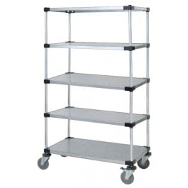 5-Shelf Solid Shelving Stem Caster Cart - 74 in.