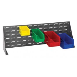 Steel Louvered Bench Rack, 1/4 in D x 12 in H x 36 in W, Gray