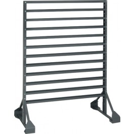 Steel Bin Rail Floor Rack, 20 in D x 54 in H x 36 in W, Gray