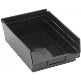Black Recycled Plastic Storage Bins - 11.63 x 8.38 x 4 in.