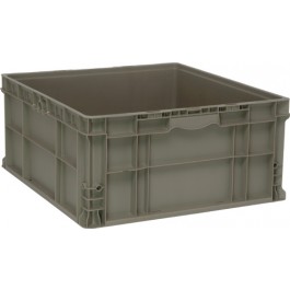 Solid & Stackable Straight Wall Storage Container, 26.2 gal, 24 in L x 22-1/2 in W x 11 in H, Gray