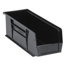 Hang & Stack Storage Bin, Polypropylene/Polyethylene, Black, 5 in H, 5 1/2 in W, 14 3/4 in L
