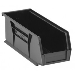 Hang & Stack Storage Bin, Polypropylene/Polyethylene, Black, 4 in H, 4 1/8 in W, 10 7/8 in L