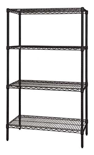Quantum Storage WR54-1836BK 4-Shelf Black Wire Shelving Unit, 18 x 36 x 54 in.
