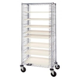 Wire Shelving Tray Cart - 30 x 18 x 69 in.