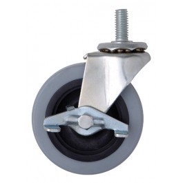 Polyurethane Casters with Brake, 3 in.