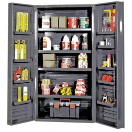 Gray Plastic Storage Bin Security Cabinets - 36 x 24 x 72 in.