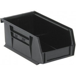 Hang & Stack Storage Bin, Polypropylene/Polyethylene, Black, 3 in H, 4 1/8 in W, 7 3/8 in L