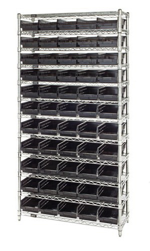 Wire Shelving Units Complete With Conductive Shelf Bins in.