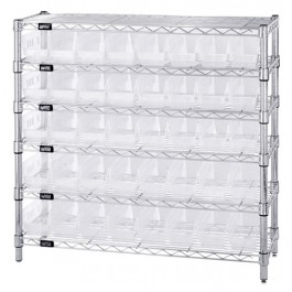 Wire Shelving Unit With Bins Clear