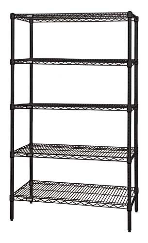 5-Shelf Black Wire Shelving Unit, 18 x 36 x 54 in.