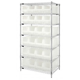 7- Shelf Chrome Wire Shelving Unit - 24 x 36 x 74 in.