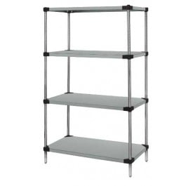 Galvanized Steel Solid 4 Shelf Unit - 24 x 42 x 86 in.