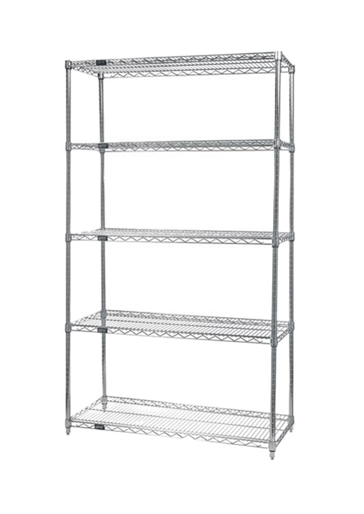 Quantum Storage WR86-1824C-5 Wire 5 Shelf Starter Kit, Chrome - 18 x 24 x 86 in.