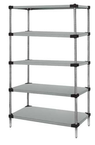 Quantum Storage WR86-1860SG-5 Galvanized 5 Solid Shelf Starter Kit - 18 x 60 x 86 in.