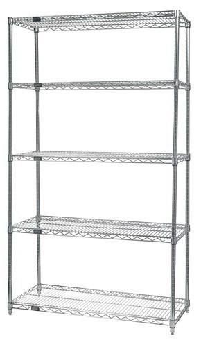 Wire 5 Shelf Starter Kit, Chrome - 21 x 42 x 86 in.