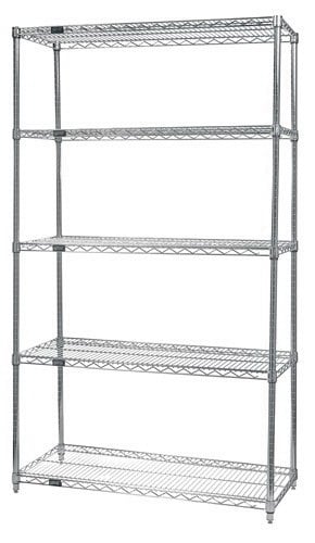 Wire 5 Shelf Starter Kit - Stainless - 18 x 60 x 86 in.