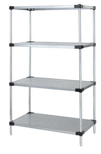 Galvanized 4 Solid Shelf Starter Kit - 24 x 60 x 86 in.