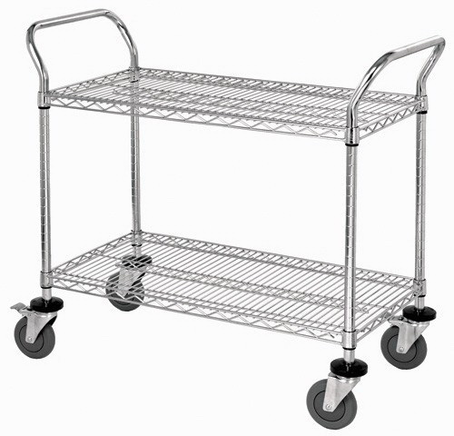 Quantum Storage WRC-1836-2CO Wire Shelf Conductive Mobile Utility Cart - 18 x 36 in.