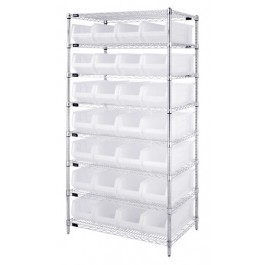 Picture of Quantum Storage WR8-950CL 24X36 Wire 8 Shelf with 28 Hulk - Clear
