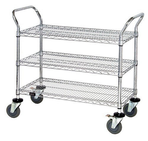 Wire Shelf Mobile Utility Carts - 18 x 48 in.