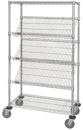 Quantum Storage  Open Slanted Shelf Suture Cart - Complete Package, 18 x 48 x 69 in.