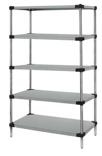 Picture of Quantum Storage WRS5-63-1848SS Solid 5-Shelf Starter Units - Stainless Steel, 18 x 48 x 63 in.