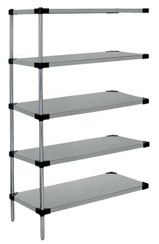 Stainless Steel 5 Solid Shelf Add-On Kit - 21 x 48 x 63 in.