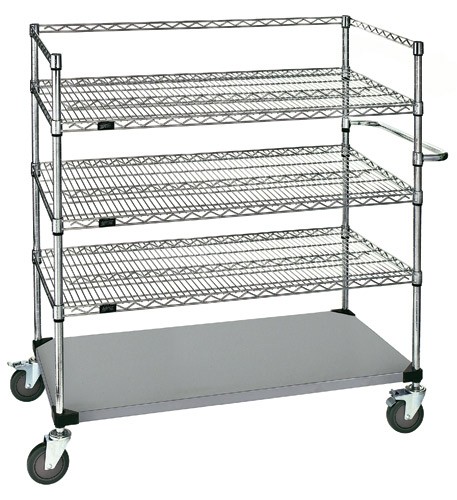 Quantum Storage WRSC4-54-2436FS Stainless Steel Surgical Case Cart - 24 x 36 x 48 in.