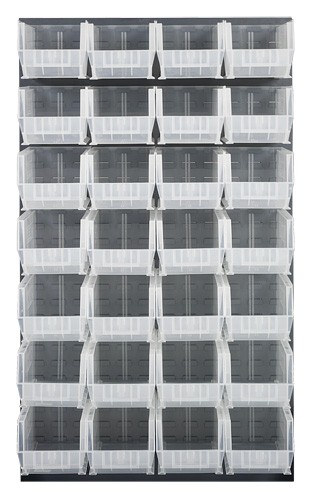 Louvered Panel With Bins - Clear - 36 x 61 in.