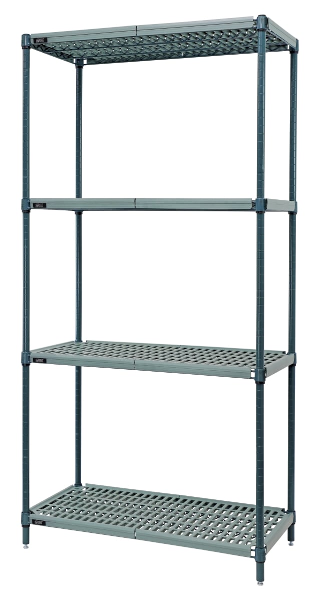 WR86-1872WPM Wire Plastic Mat Shelving Unit, 4-Tier - 72 x 18 x 86 in.