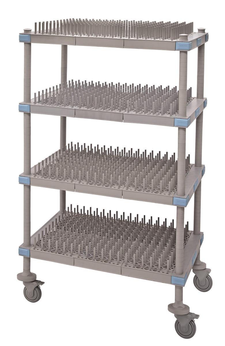 Quantum Food Service QPM243068PDR2 Millenia 4 Level Mobile Drying Rack for Trays, Gray