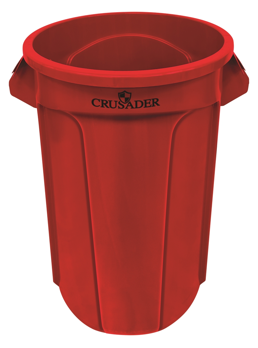 Quantum Storage CTC-10RD 17.3 in. Round Heavy-Duty Utility 10 gal Polyethylene Container, Red