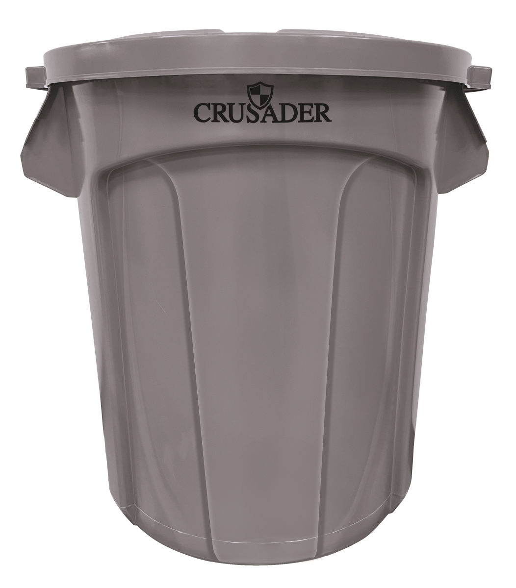Quantum Storage CTC-20GY 22.9 in. Round Heavy-Duty Utility 20 gal Polyethylene Container, Gray