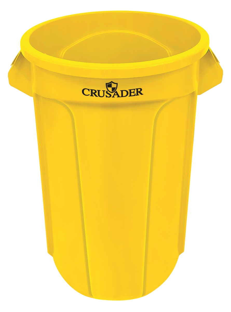 Quantum Storage CTC-32YL 27.3 in. Round Heavy-Duty Utility 32 gal Polyethylene Container, Yellow