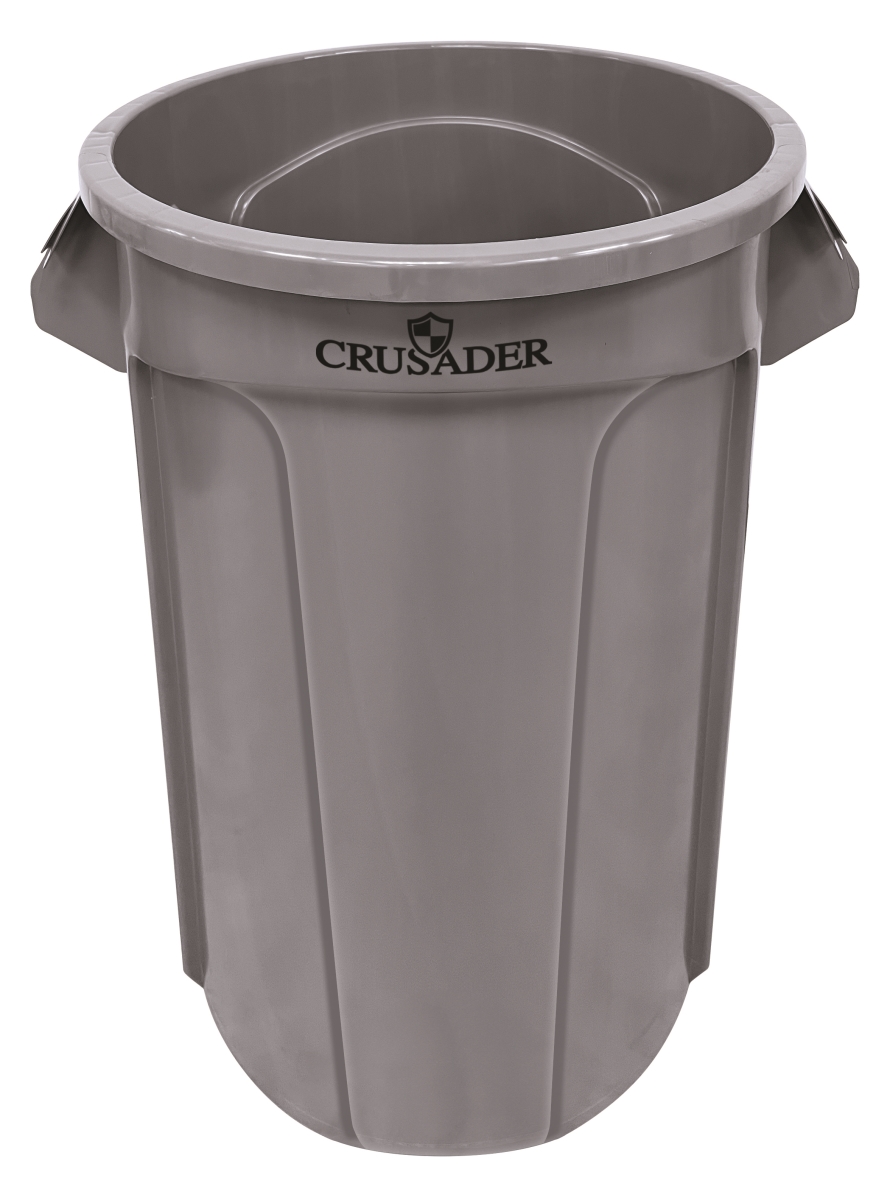 Quantum Storage CTC-55GY 33 in. Round Heavy-Duty Utility 55 gal Polyethylene Container, Gray