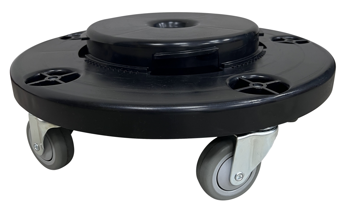 Quantum Storage CTC-DLY 3 x 1 in. Quiet 1000 lbs Thermoplastic Rubber Container Dolly, Black