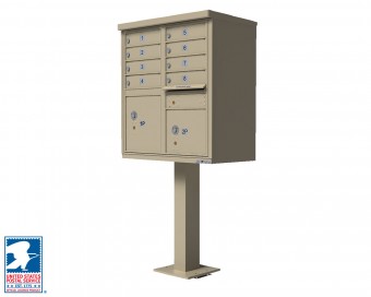 CBU-8-SS 72 x 42 x 30 in. 1570 8 Door Cluster Box Unit for Tall Pedestal Stucco Columns, Sandstone