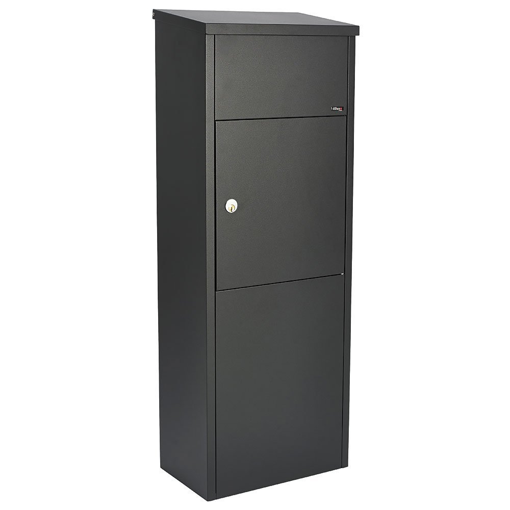 ALX-600-BK Allux 600 Galvanized Steel Top Loading Locking Parcel & Mailbox, Black