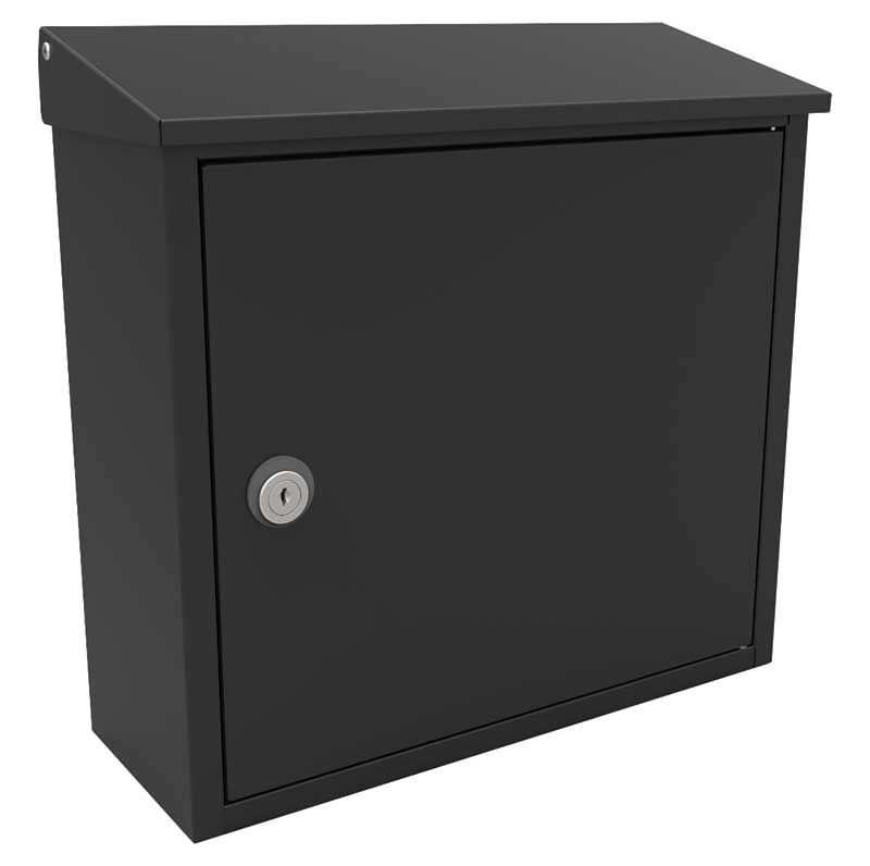 ALX-400-BLK Allux 400 Top-loading Locking Wall Mounted Mailbox, Black