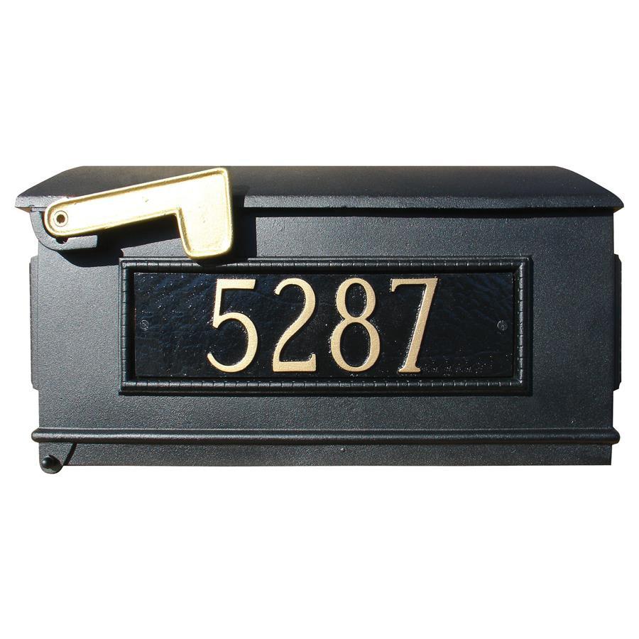 LM3P-BL Mailbox with 3 Cast Aluminum Address Plates, Black