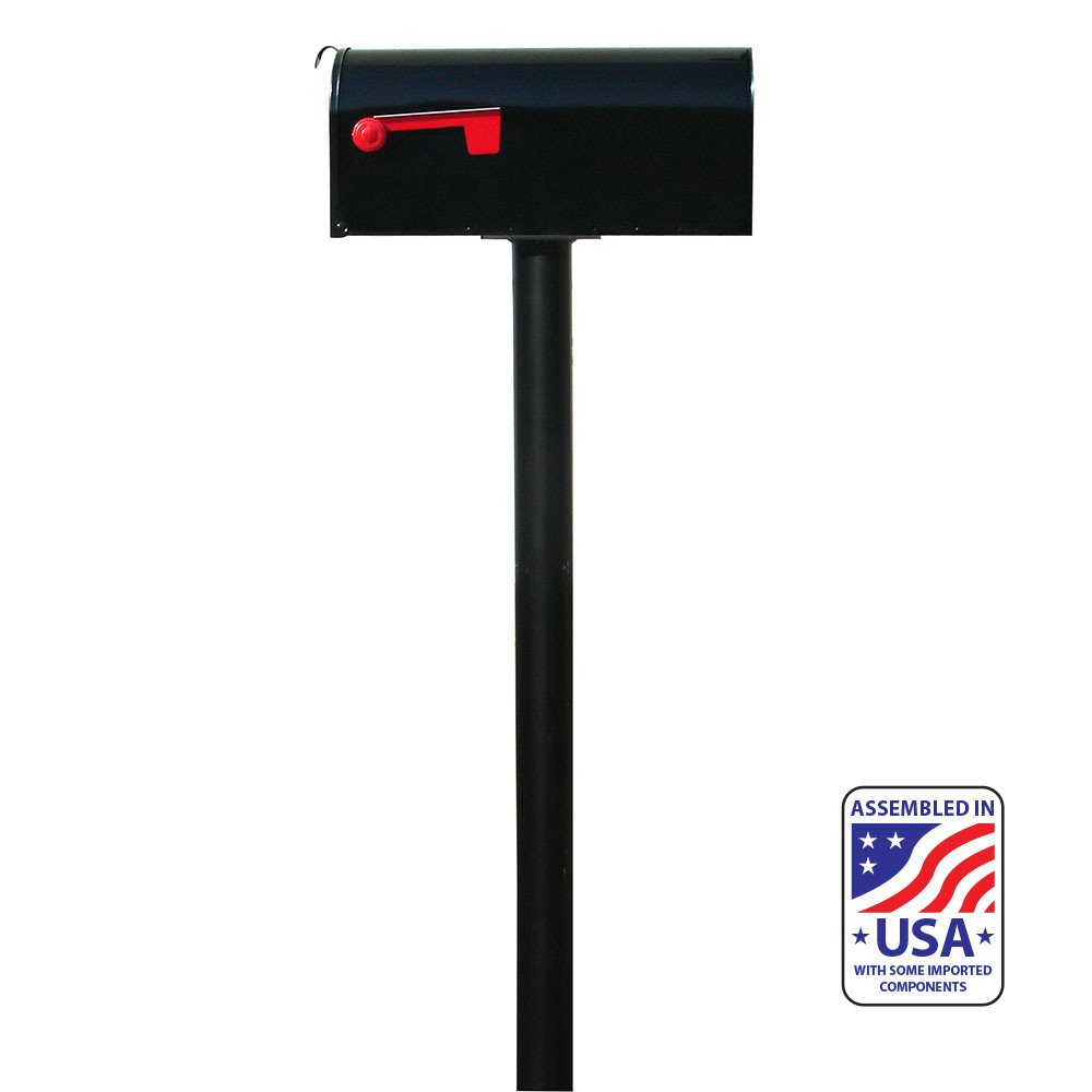 HPST1-000-E1 The Hanford Single Mailbox Post System, Black - 69 x 6.5 x 19 in.