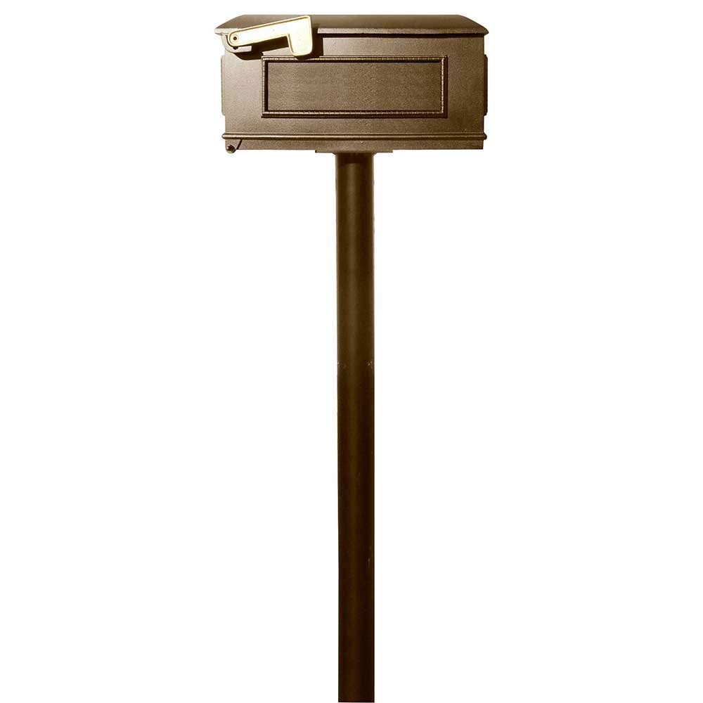 HPNS2-700-LM-BRZ The Hanford Twin No Scrolls Lewiston Mailbox Post System - Bronze - 70 x 22 x 20 in.