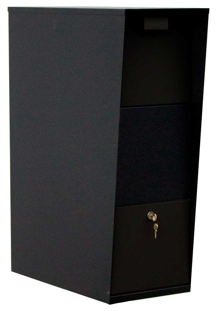 Galvanized Steel Locking Post & Column Mount Rust Proof Vacation Mailbox, Black