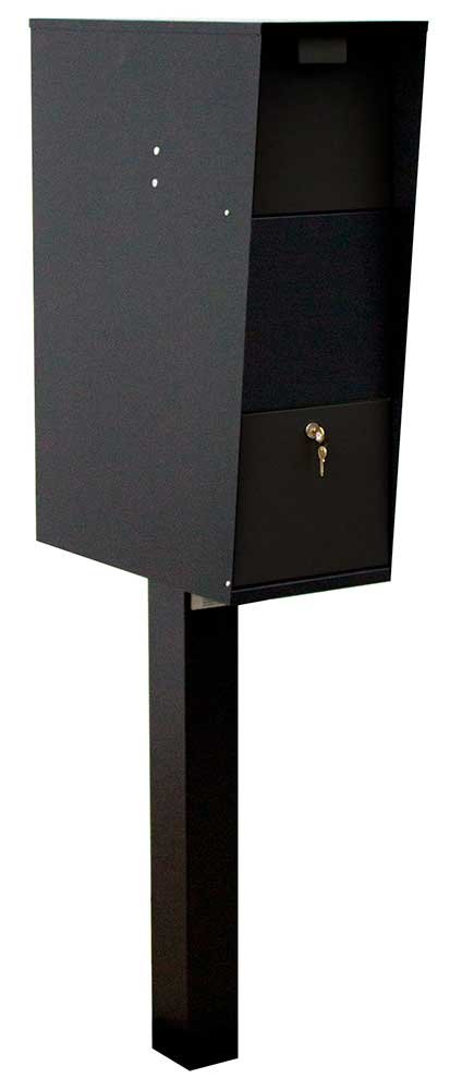 Steel Powder Coated Post for Vacation Mailbox - Black - 4 x 4 in.