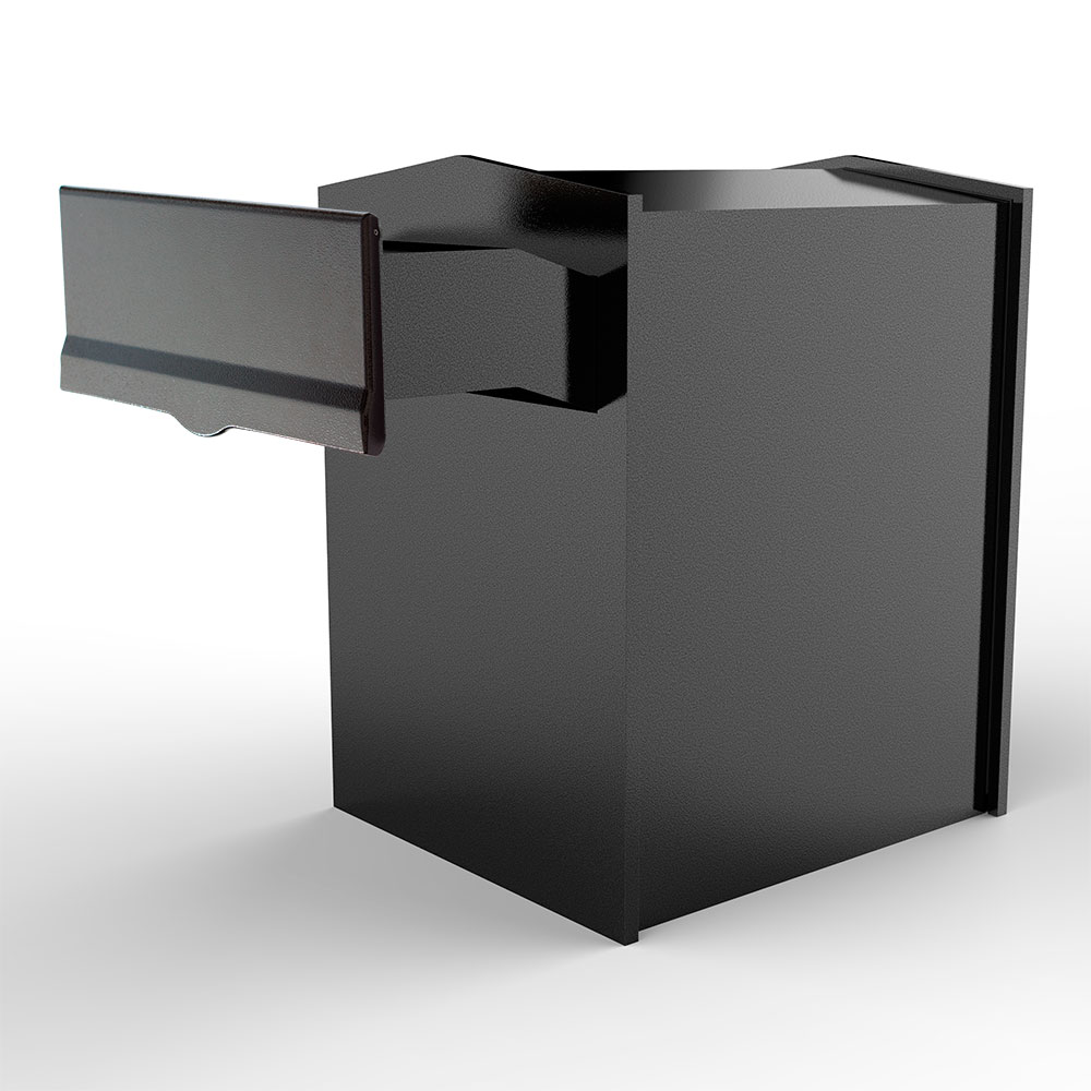 LIB-BL-LM6-46 Liberty Rear Access Collection Box with Black Letter Plate & 4-6 in. Adjustable Chute