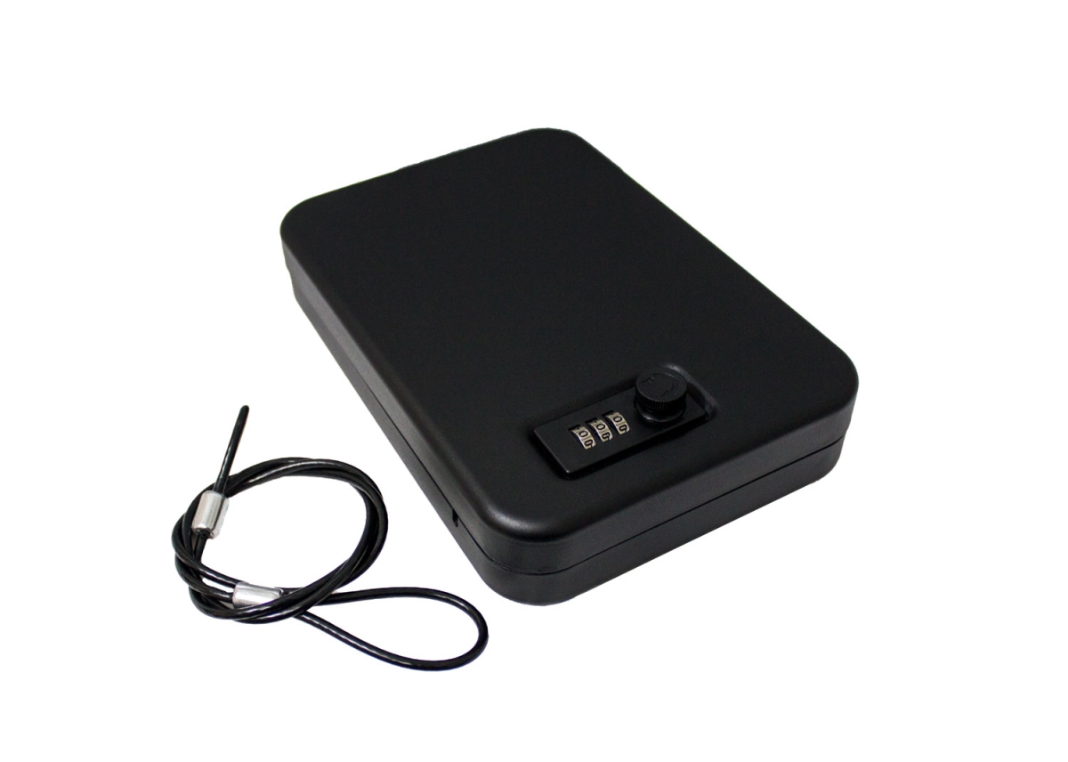 13 in. Portable Gun, Phone & Valuables Safe - Black