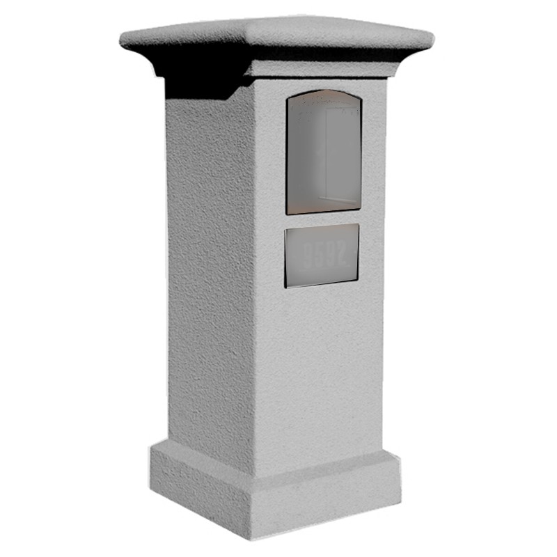 48 in. Manchester Non-Locking Stucco Column Mailbox in Slate Gray Color