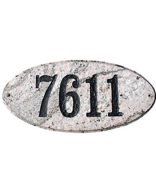 9 in. Rockport Oval in Autumn Leaf Natural Stone Color Solid Granite Address Plaque