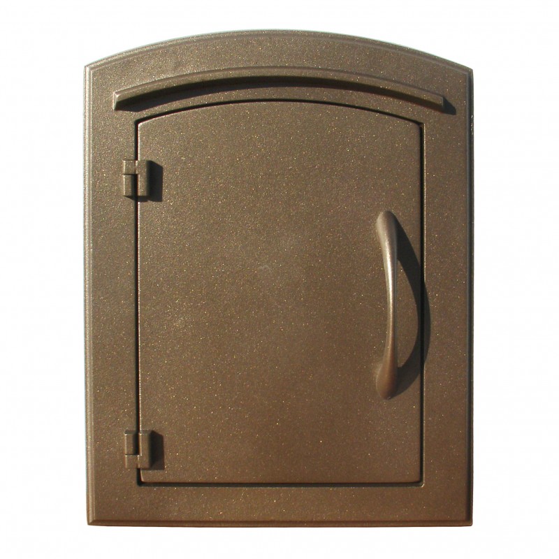 MAN-1400-BZ 14 in. Manchester Non-Locking Column Mount Mailbox Plain Door in Bronze